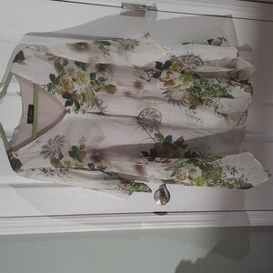 One Love One Whisper Free Spirit Botanical Design Earthy Colors Tunic XL